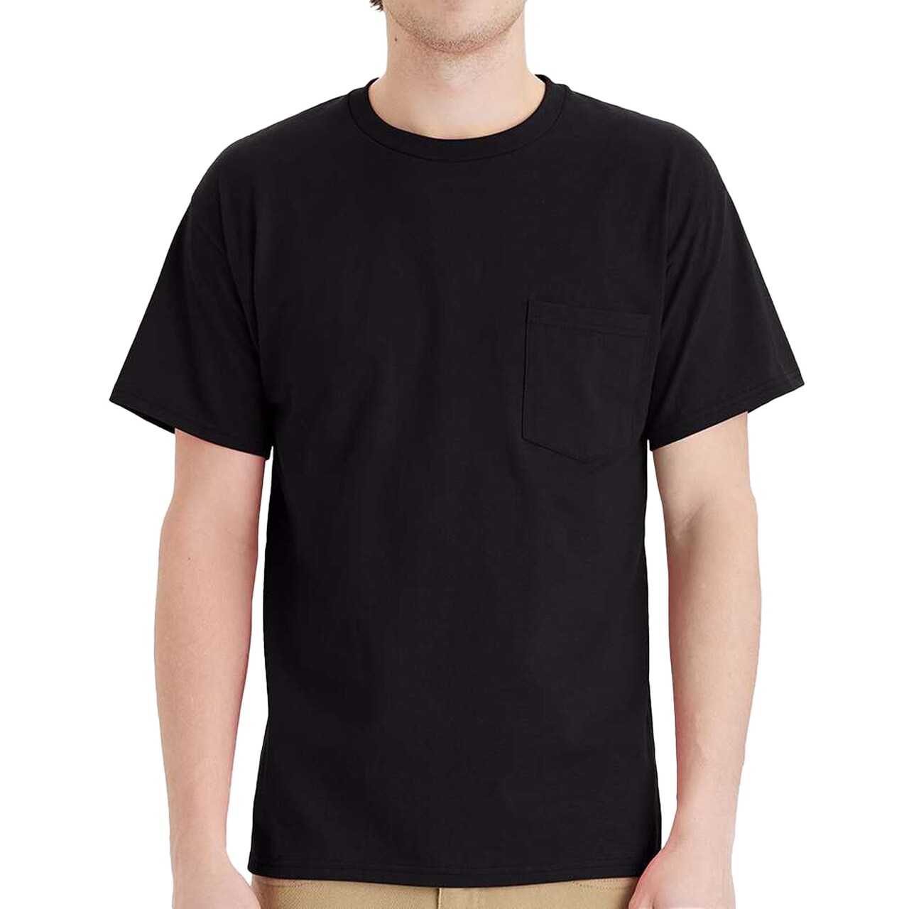 Hanes Essential Cotton Pocket T-Shirt for Crafting and Customization